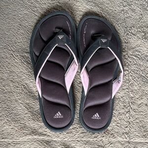 adidas Brown & Light Pink Cushioned Flip Flops